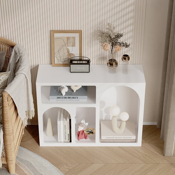 Codiys White Rectangle End Table