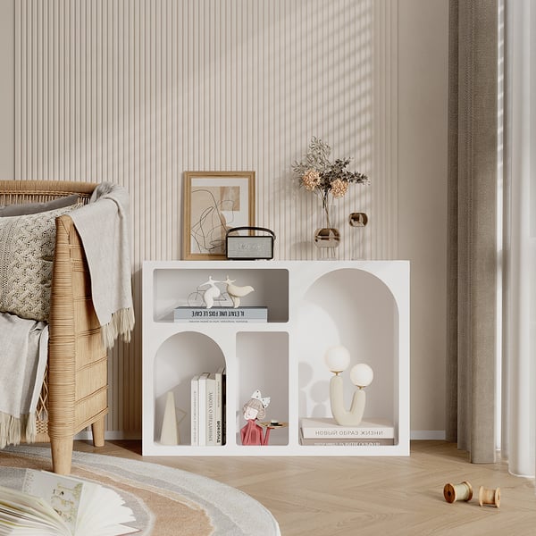 Codiys White Rectangle End Table