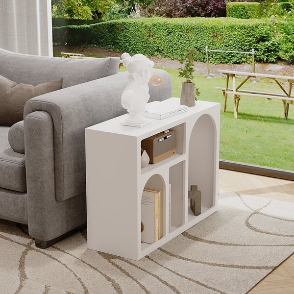 Codiys White Rectangle End Table