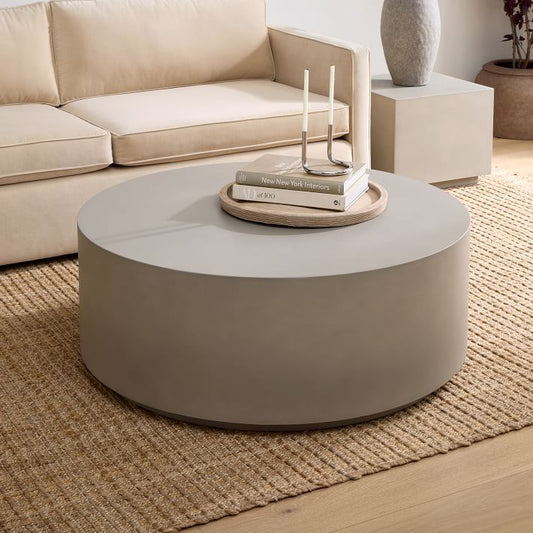 Concrete round coffee table
