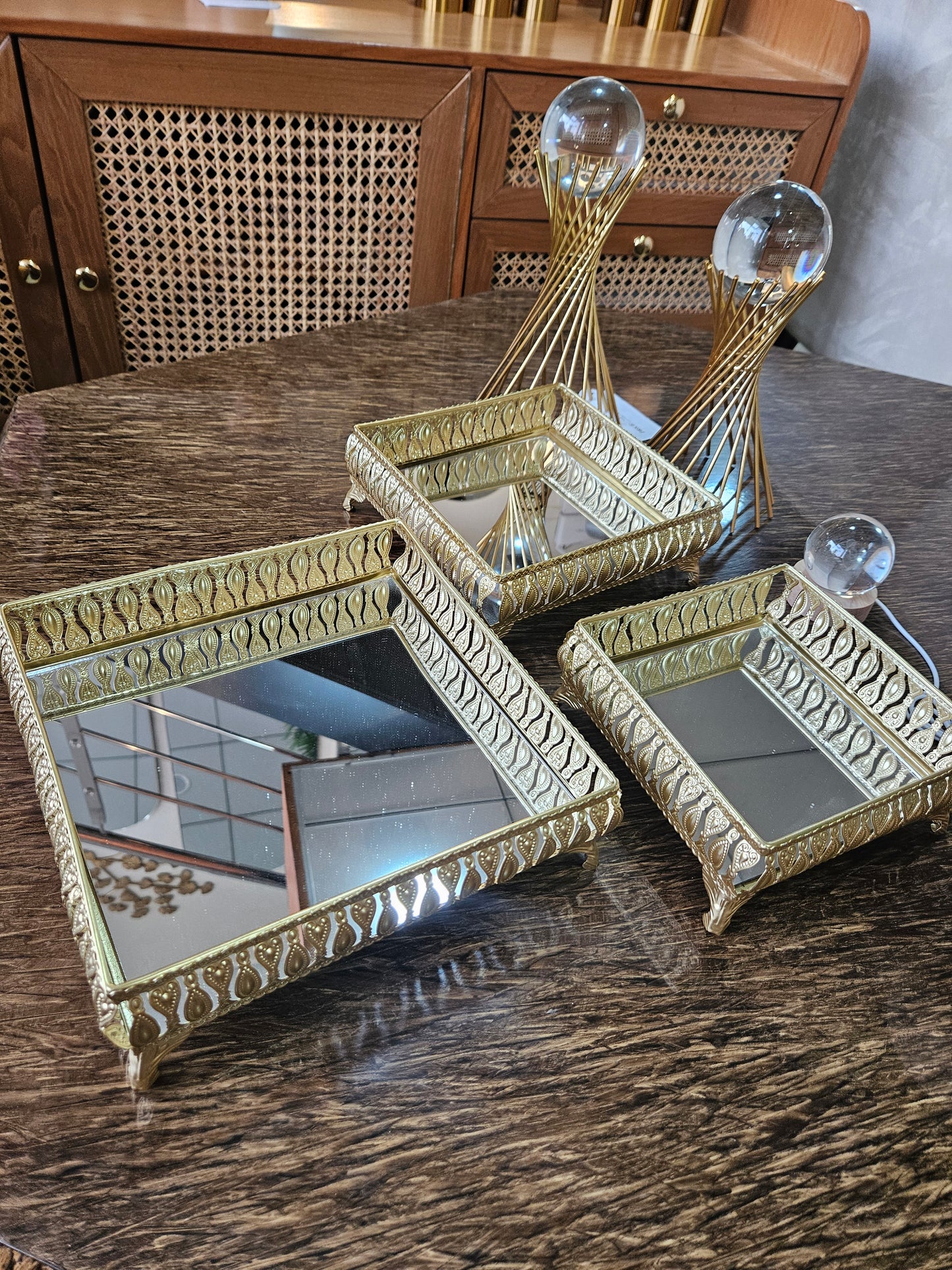 Metal trays set of 3