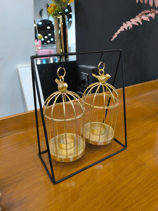 Metal birds candle stand