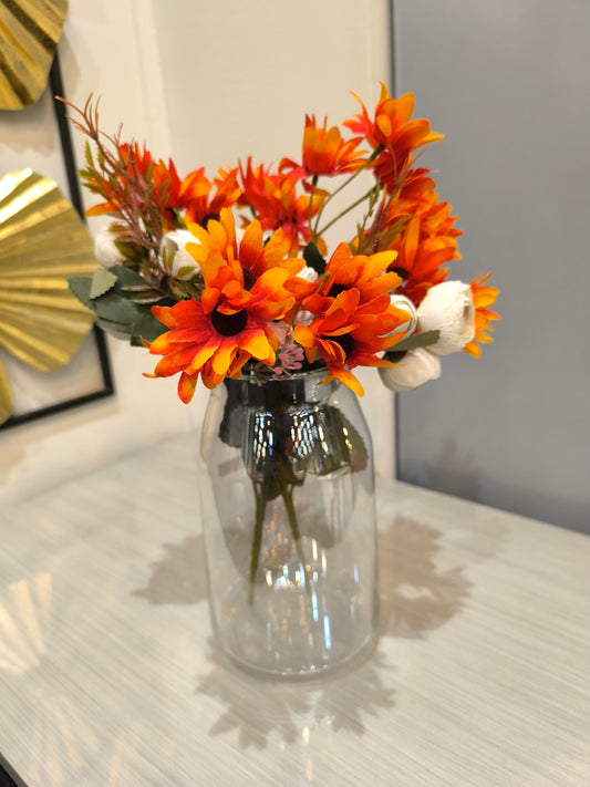 Glass vase with flowers