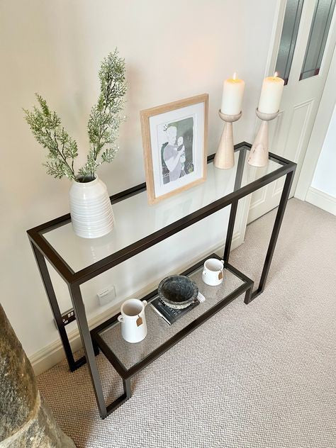 Hudson glass metal console